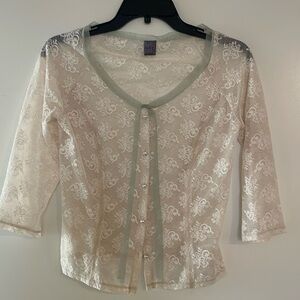 Vintage Edwardian sheer lurex blouse